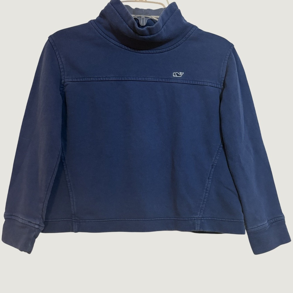 Vineyard Vines Pullover Navy Blue Sweater Child XS Cowl Layers Fall School